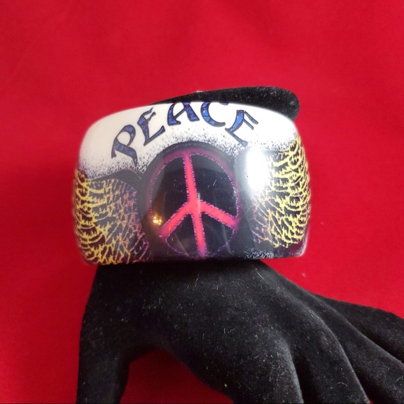 Peace Chunky Bangle Bracelet - Picture 3 of 5
